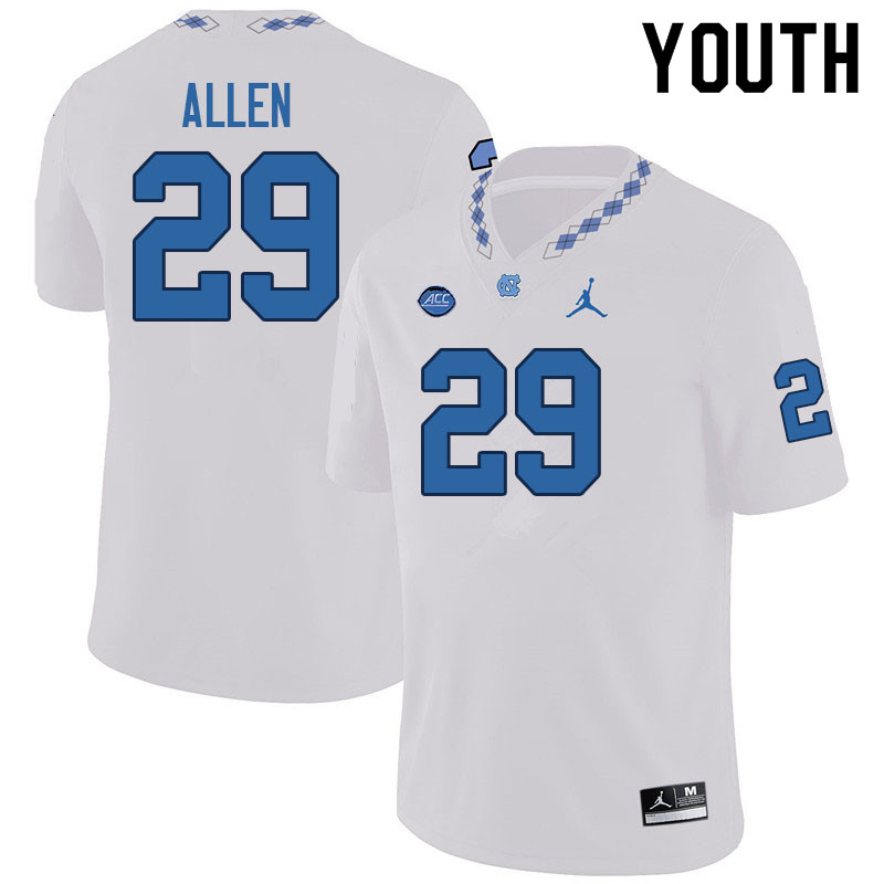 Youth #29 Marcus Allen North Carolina Tar Heels College Football Jerseys Sale-White